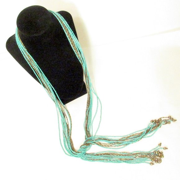 Vintage Jewelry - Turquoise Bead Necklace Extra Long 54" Vintage Jewelry - Turquoise Bead Necklace Extra Long 54"